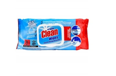 Servetele umede universale de curatare suprafete, At Home Clean, pachet 55 buc, parfum proaspat